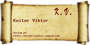 Keiter Viktor névjegykártya